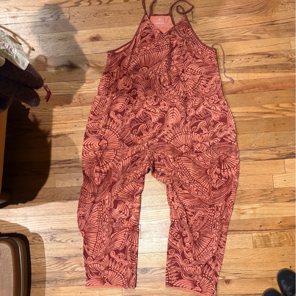 FP Movement by Free People Red Patterned Jumpsuit